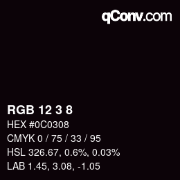 Farbcode: RGB 12 3 8 | qconv.com
