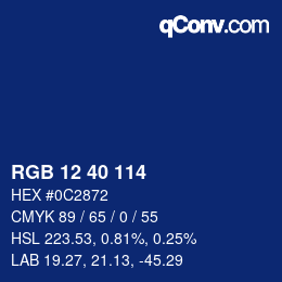 Color code: RGB 12 40 114 | qconv.com