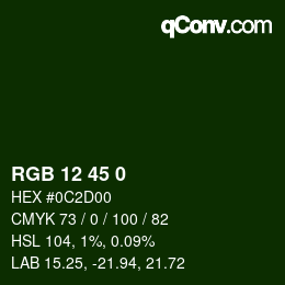 Color code: RGB 12 45 0 | qconv.com