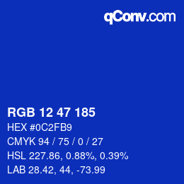 カラーコード: RGB 12 47 185 | qconv.com
