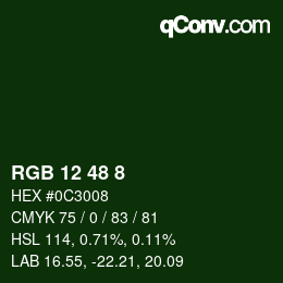 Color code: RGB 12 48 8 | qconv.com