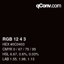 Color code: RGB 12 4 3 | qconv.com