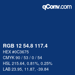 カラーコード: RGB 12 54.8 117.4 | qconv.com