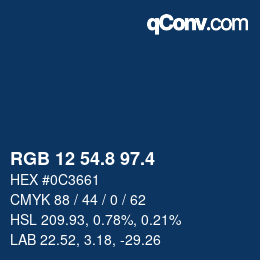カラーコード: RGB 12 54.8 97.4 | qconv.com