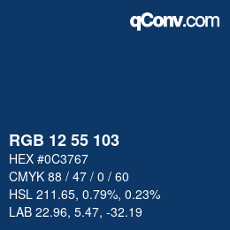 Color code: RGB 12 55 103 | qconv.com