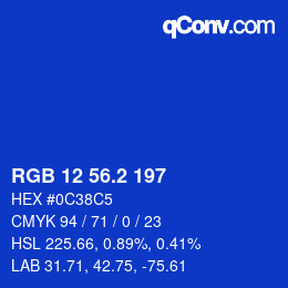 Color code: RGB 12 56.2 197 | qconv.com