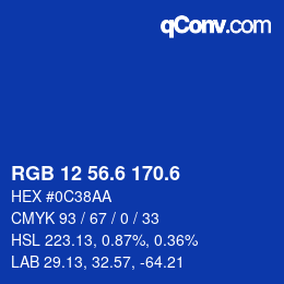 カラーコード: RGB 12 56.6 170.6 | qconv.com