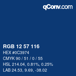 Farbcode: RGB 12 57 116 | qconv.com