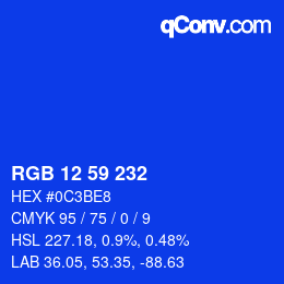 Color code: RGB 12 59 232 | qconv.com