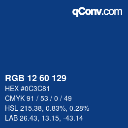 カラーコード: RGB 12 60 129 | qconv.com