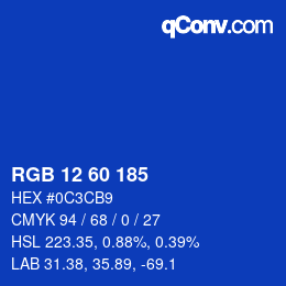 カラーコード: RGB 12 60 185 | qconv.com