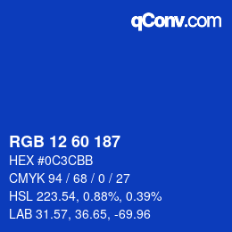 颜色代码: RGB 12 60 187 | qconv.com