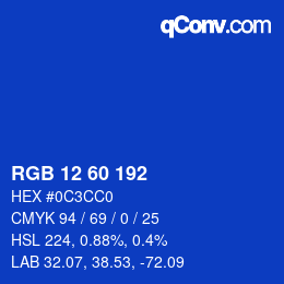 カラーコード: RGB 12 60 192 | qconv.com