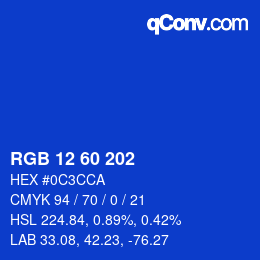 颜色代码: RGB 12 60 202 | qconv.com