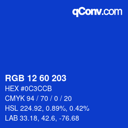 颜色代码: RGB 12 60 203 | qconv.com