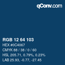 Color code: RGB 12 64 103 | qconv.com