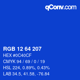 Color code: RGB 12 64 207 | qconv.com