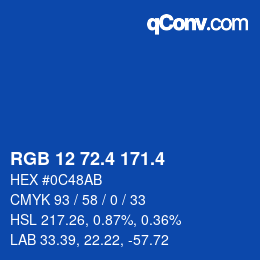 カラーコード: RGB 12 72.4 171.4 | qconv.com