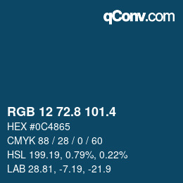 カラーコード: RGB 12 72.8 101.4 | qconv.com