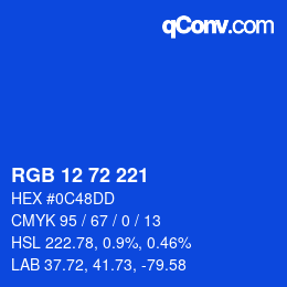 Color code: RGB 12 72 221 | qconv.com