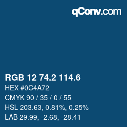 カラーコード: RGB 12 74.2 114.6 | qconv.com