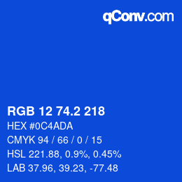 Color code: RGB 12 74.2 218 | qconv.com