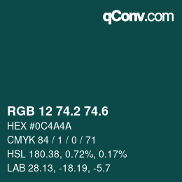 カラーコード: RGB 12 74.2 74.6 | qconv.com