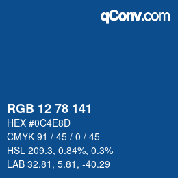 Color code: RGB 12 78 141 | qconv.com