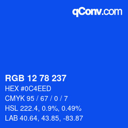 Color code: RGB 12 78 237 | qconv.com