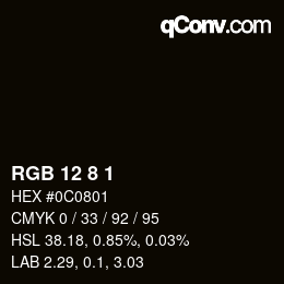 Farbcode: RGB 12 8 1 | qconv.com
