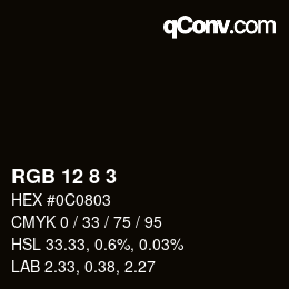 Farbcode: RGB 12 8 3 | qconv.com