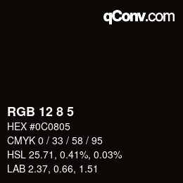 Farbcode: RGB 12 8 5 | qconv.com
