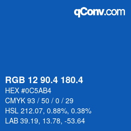 カラーコード: RGB 12 90.4 180.4 | qconv.com