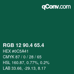 カラーコード: RGB 12 90.4 65.4 | qconv.com