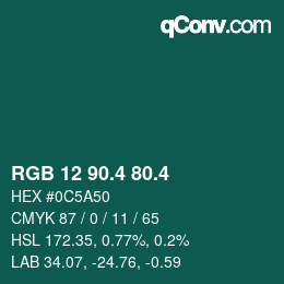 カラーコード: RGB 12 90.4 80.4 | qconv.com