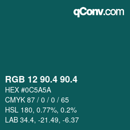 カラーコード: RGB 12 90.4 90.4 | qconv.com
