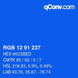 Color code: RGB 12 91 237 | qconv.com