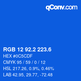 カラーコード: RGB 12 92.2 223.6 | qconv.com