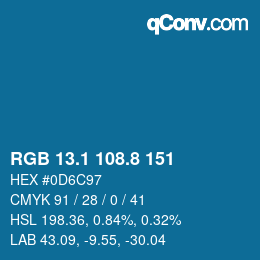 Color code: RGB 13.1 108.8 151 | qconv.com
