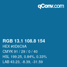 Color code: RGB 13.1 108.8 154 | qconv.com