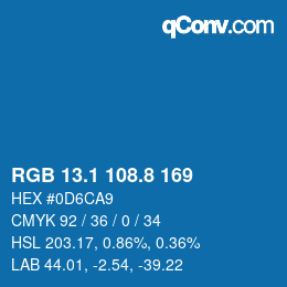 Color code: RGB 13.1 108.8 169 | qconv.com