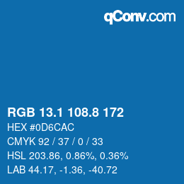 カラーコード: RGB 13.1 108.8 172 | qconv.com