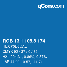 Color code: RGB 13.1 108.8 174 | qconv.com