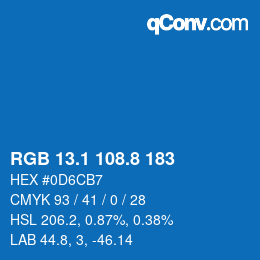 Color code: RGB 13.1 108.8 183 | qconv.com