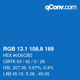 Color code: RGB 13.1 108.8 189 | qconv.com