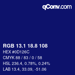 カラーコード: RGB 13.1 18.8 108 | qconv.com