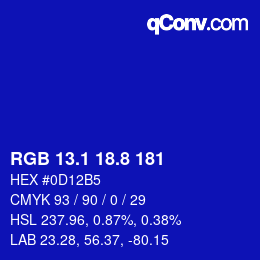 カラーコード: RGB 13.1 18.8 181 | qconv.com