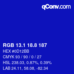 カラーコード: RGB 13.1 18.8 187 | qconv.com