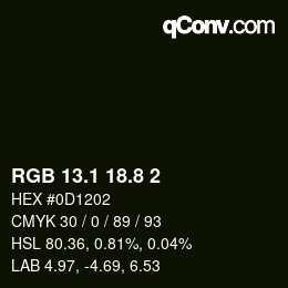 Color code: RGB 13.1 18.8 2 | qconv.com