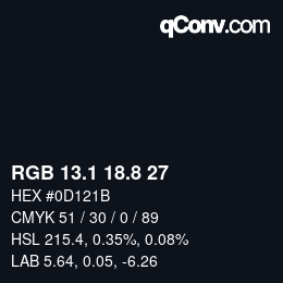 Color code: RGB 13.1 18.8 27 | qconv.com